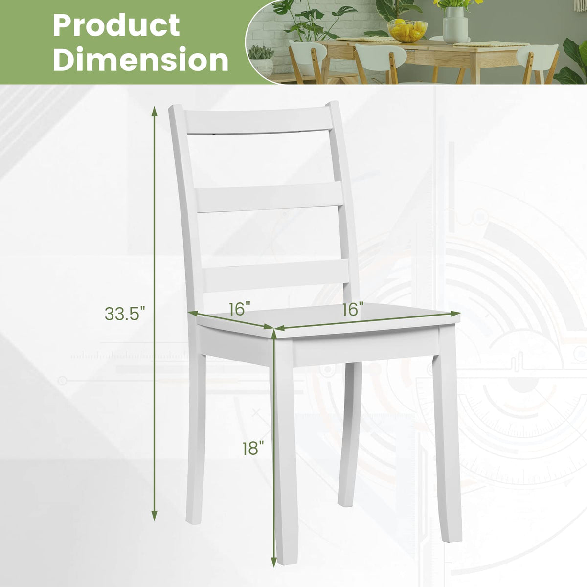 Wood Dining Chairs, White - Goflame