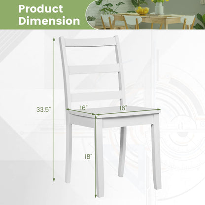 Wood Dining Chairs, White - Goflame