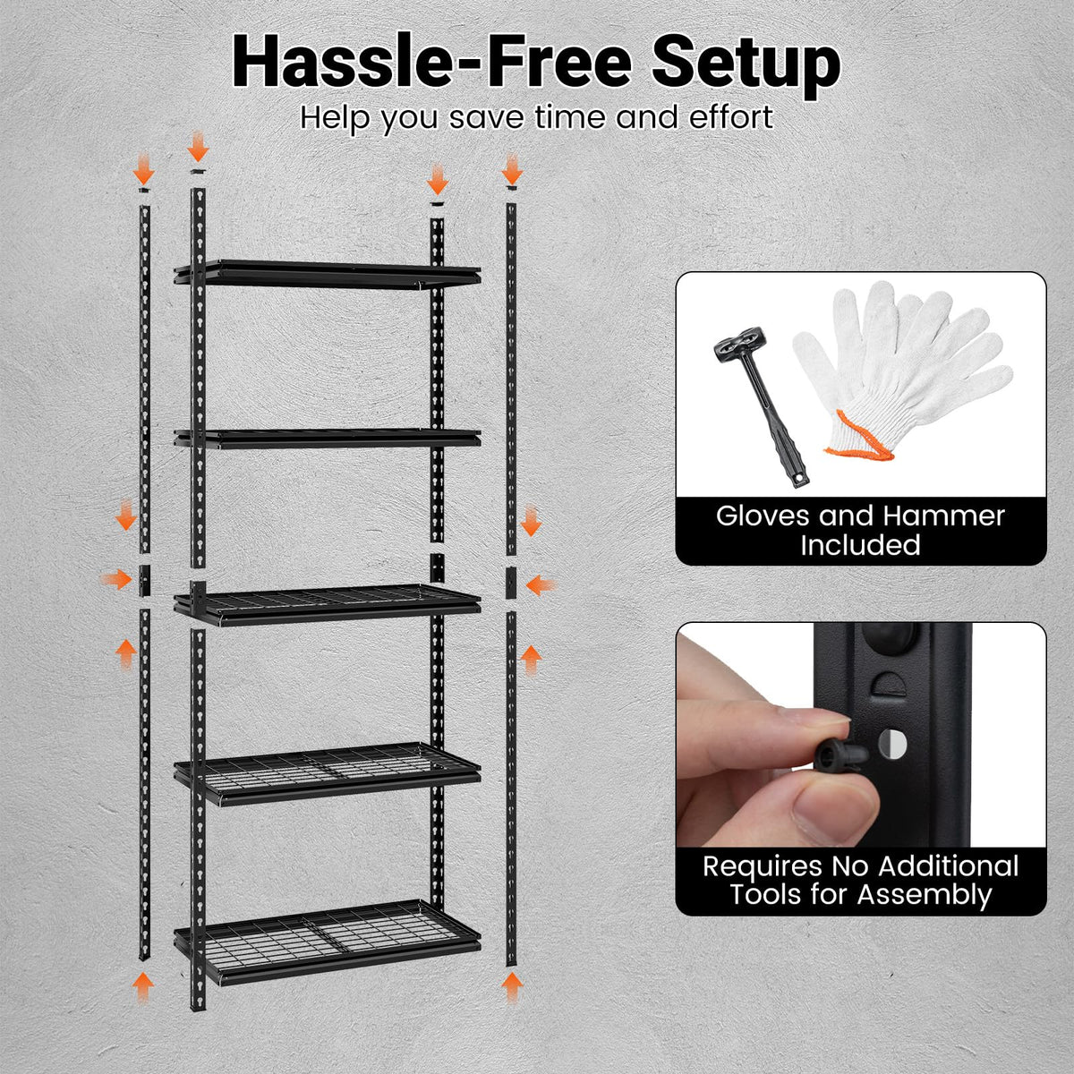 Goflame 5-Tier Metal Storage Shelves(1/2/3/4,36" L x 18" W x 72" H)