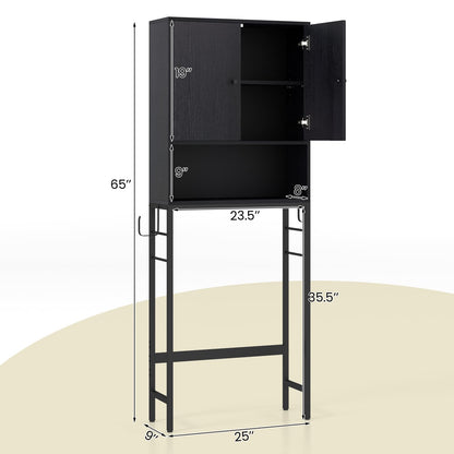 Goflame Over The Toilet Storage Cabinet - Toilet Shelf Rack with Anti-Tip Device