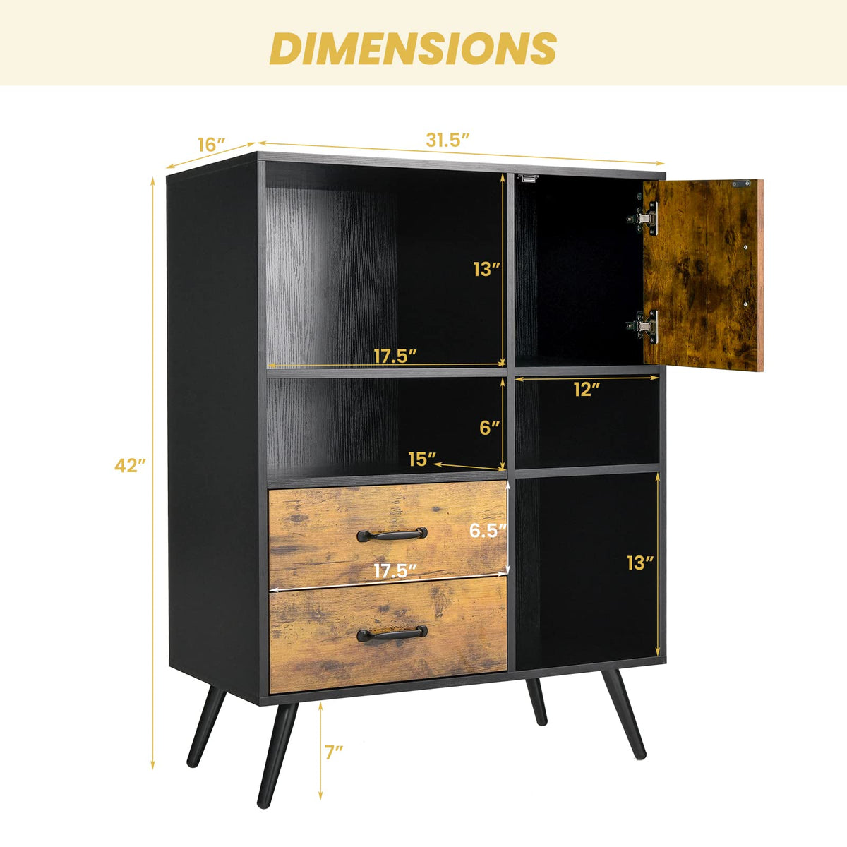 Goflame Buffet Cabinet with Storage