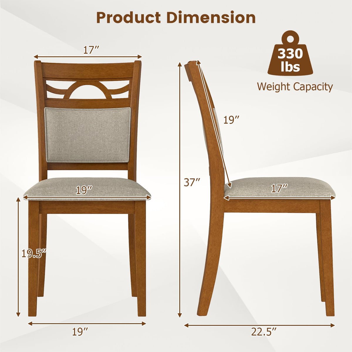 Goflame Wooden Dining Chairs Set of 2/4 for Dining Room