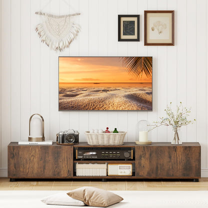 Goflame TV Stand for 55-70 Inch TV Modern Entertainment Center w/ 3 Open Shelves