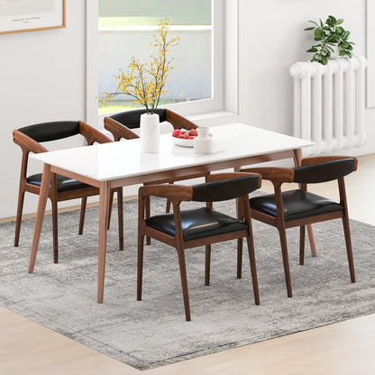 Goflame Modern Accent Chair - PU Leather Upholstered Armchairs w/Cozy Backrest & Padded Seat Cushion