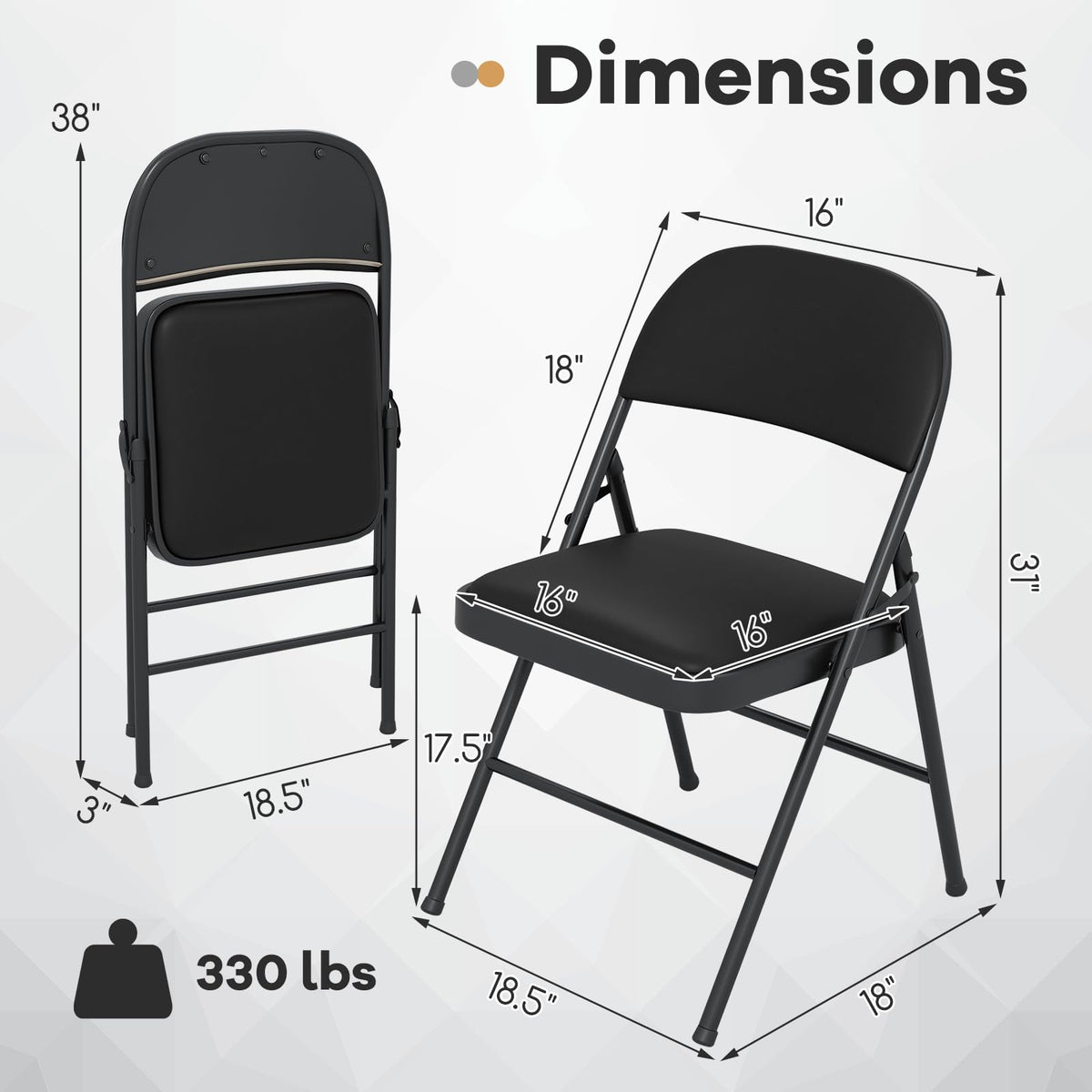 Goflame Portable Party Chairs with Metal Frame