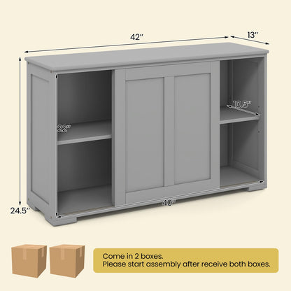 Goflame Buffet Cabinet with Storage, Coffee Bar Wine Cabinet, Farmhouse Sideboard w/Sliding Door