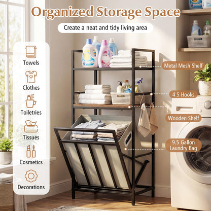Goflame Tilt out Laundry Hamper with Removable Basket