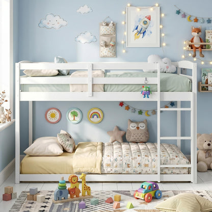 Goflame Full Over Full Bunk Bed with Full-Length Guardrails