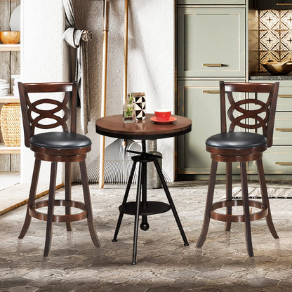 Goflame Bar Stools, Counter Height Dining Chair, Fabric Upholstered 360 Degree Swivel