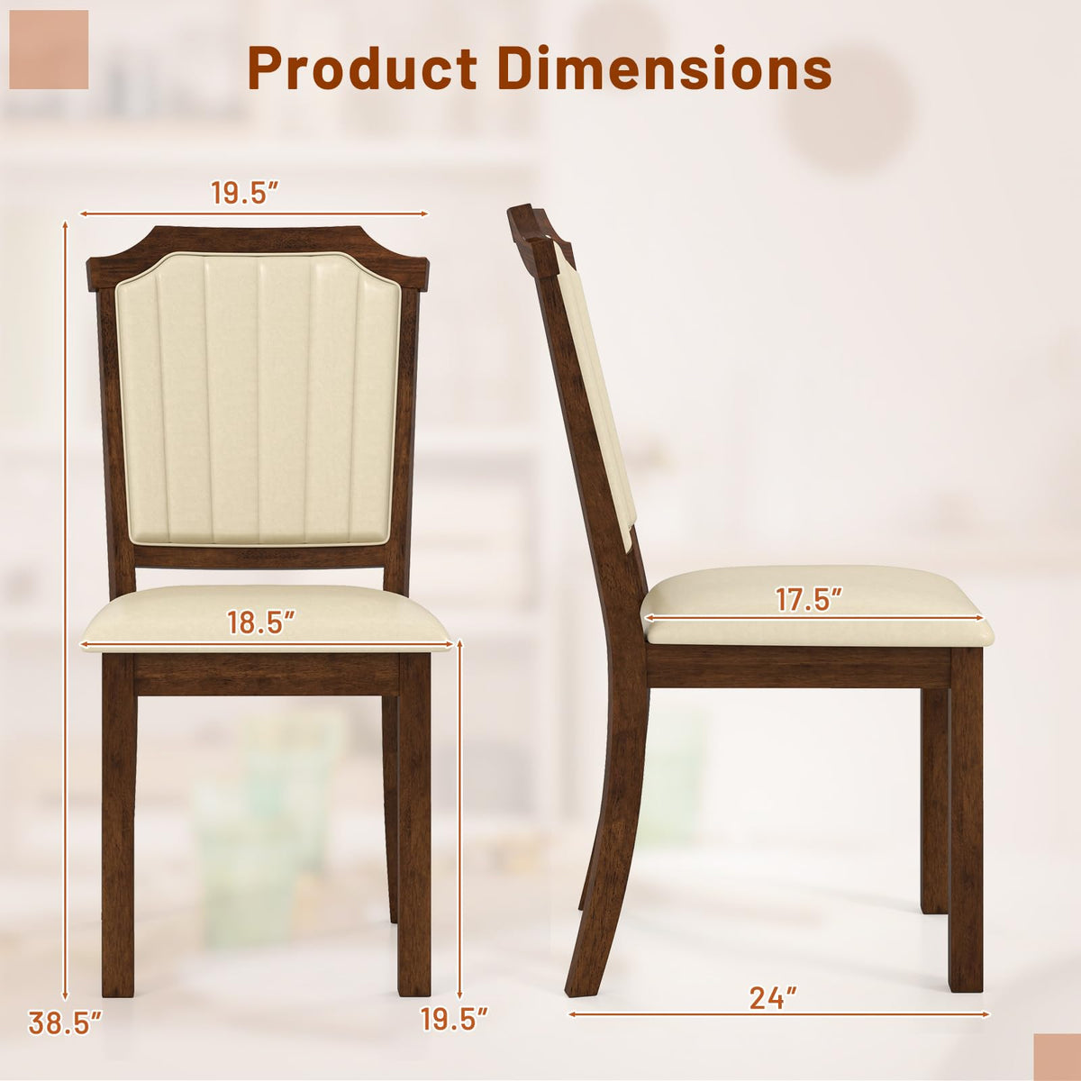 Goflame Upholstered Dining Chairs Set of 2/4