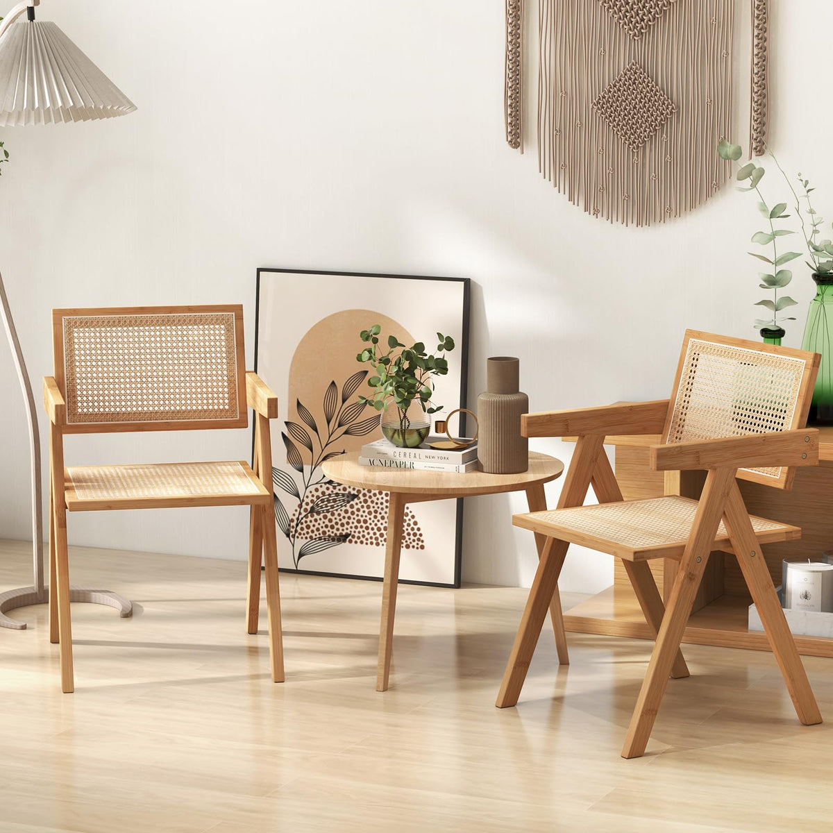 Goflame Rattan Accent Chair Set of 2