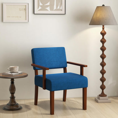 Goflame Modern Accent Chair, Linen Living Room Arm Chair w/Soft Padded Seat & Backrest