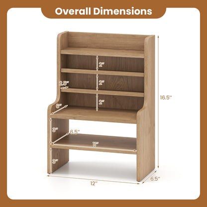 Goflame Desktop Bookshelf | 16.5" Desk Hutch Dorm with Open Cubes