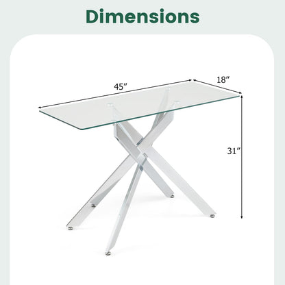 Goflame Glass Console Table 45" Modern Entryway Table