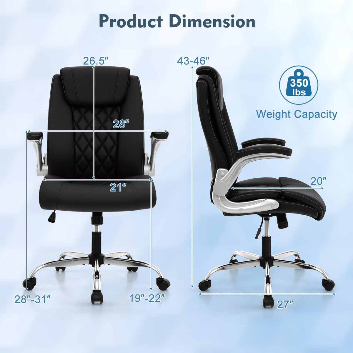 Goflame Executive Office Chair, Ergonomic PU Leather Desk Chair