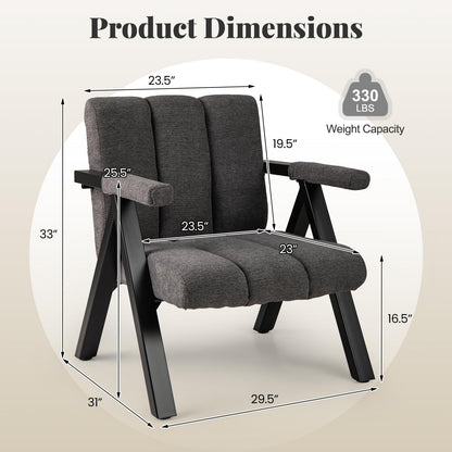 Goflame Mid-Century Modern Accent Chair with Deepened Seat