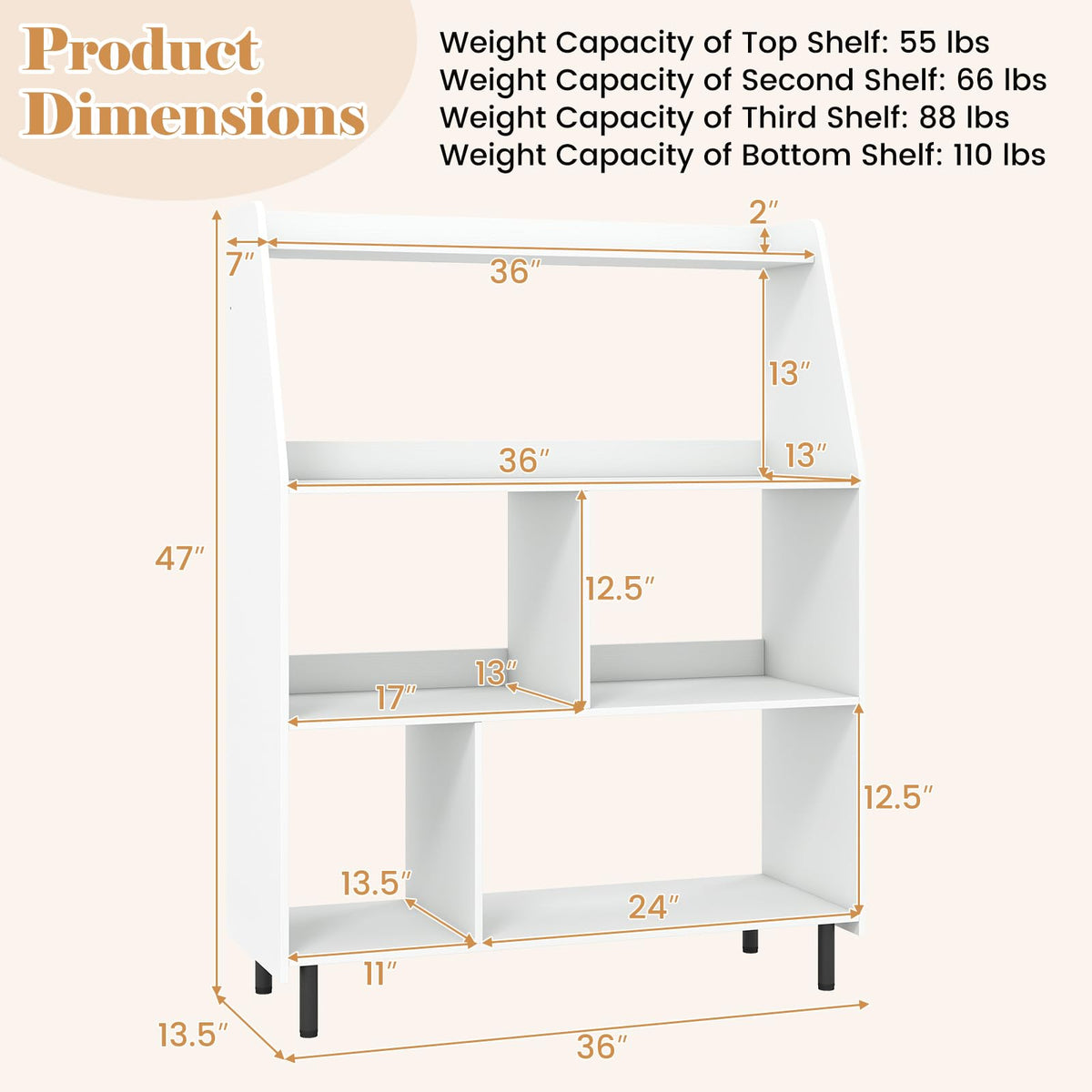 Goflame 5 Cube Storage Organizer for Living Room
