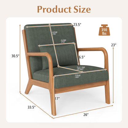 Goflame Modern Accent Chair Corduroy Upholstered Lounge Chair