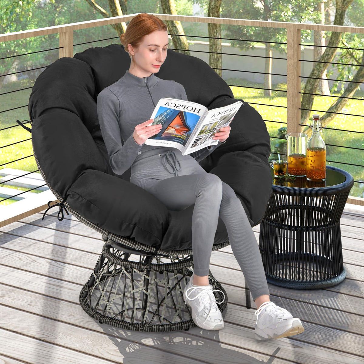 Goflame Swivel Oversized Living Room Chair