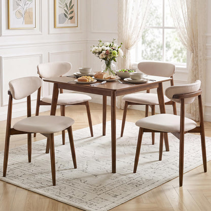 Goflame Modern Upholstered Wooden Dining Chairs with Fabric Padded Seat (2/4)