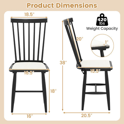Goflame Windsor Dining Chairs Set of 2/4 Farmhouse Wooden Kitchen Chair