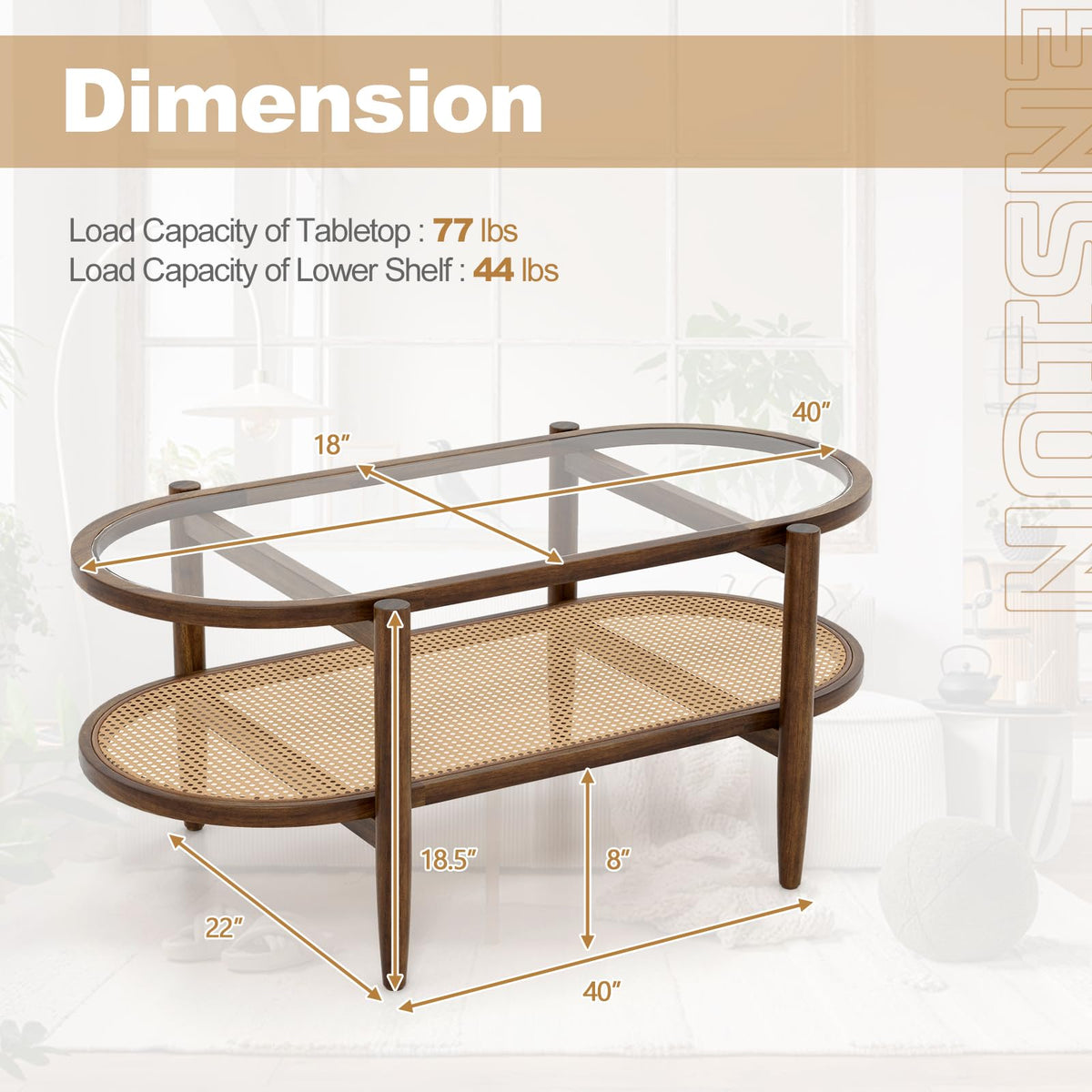 Boho Rattan Coffee Table - Goflame