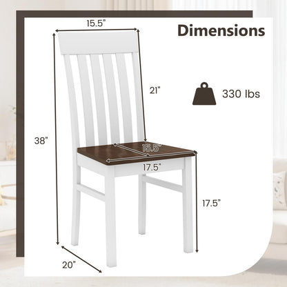 Goflame Wooden Dining Chairs Set of 2/4 with Hollowed Backrests & Rubber Wood Seats