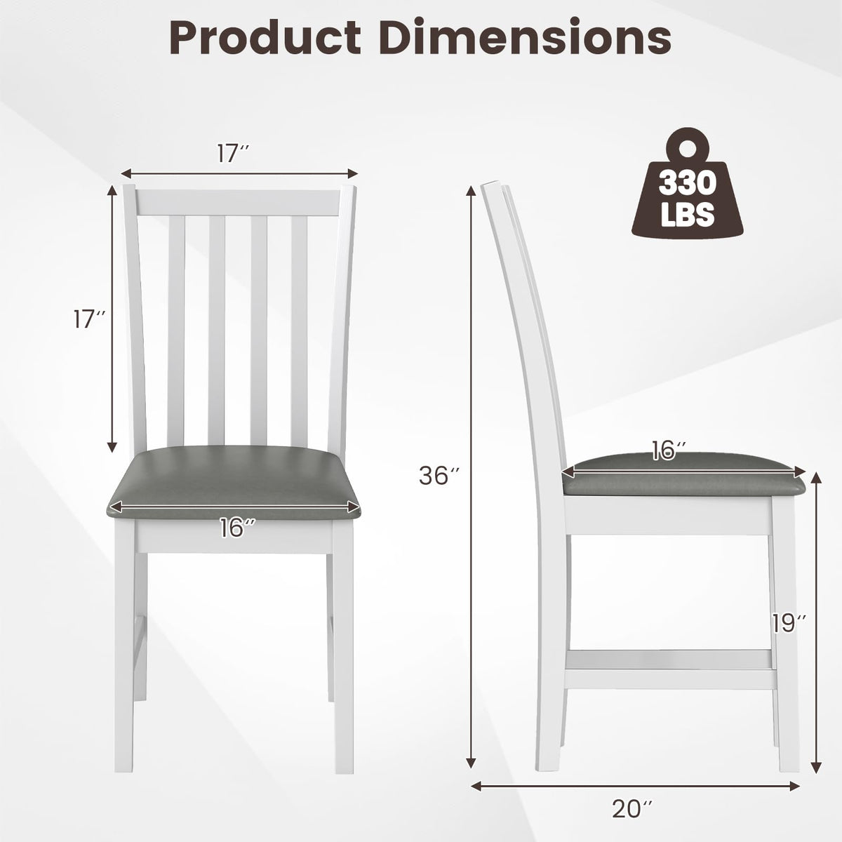 Goflame Wooden Dining Chairs Set of 2/4 Faux Leather Upholstered Kitchen Chair w/Rubber Wood Legs