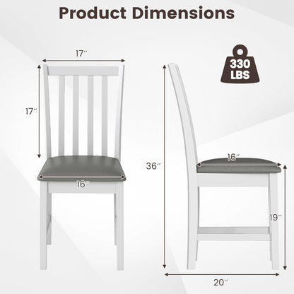 Goflame Wooden Dining Chairs Set of 2/4 Faux Leather Upholstered Kitchen Chair w/Rubber Wood Legs
