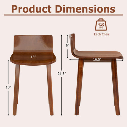 Goflame Wood Dining Chairs Set of 2/4 Farmhouse Kitchen Dining Room Chair