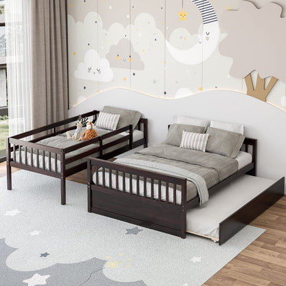 Twin Over Full Bunk Bed with Trundle - Goflame