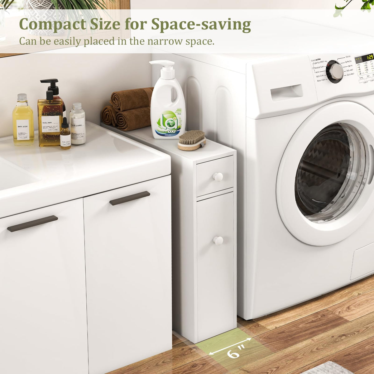 Goflame Small Bathroom Storage Cabinet