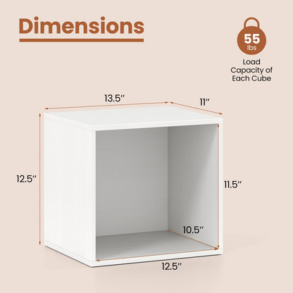 Goflame White Cubby Bookcase