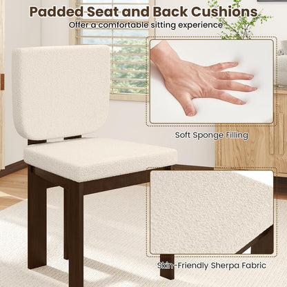 Goflame Soft Sherpa Upholstered Kitchen Dining Room Chairs（2/4）