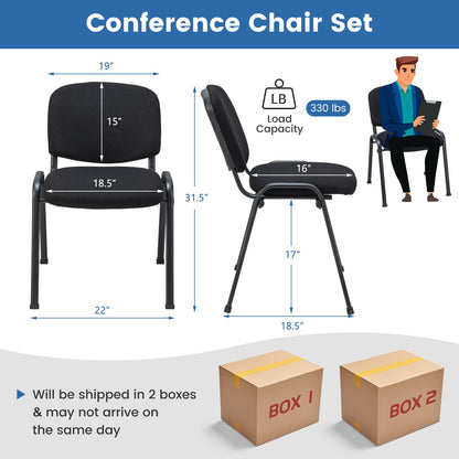 Goflame 10-Pack Conference Chair Set - Stackable Guest Chair with Metal Frame