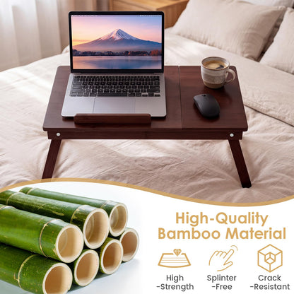Goflame Bamboo Laptop Desk for Bed