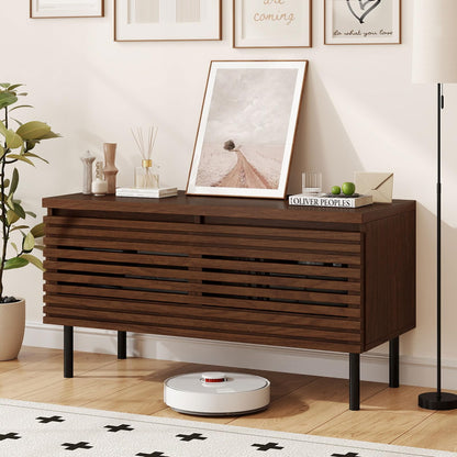 Goflame Mid Century Modern TV Stand for 40 Inch TV with 2 Hidden Compartments