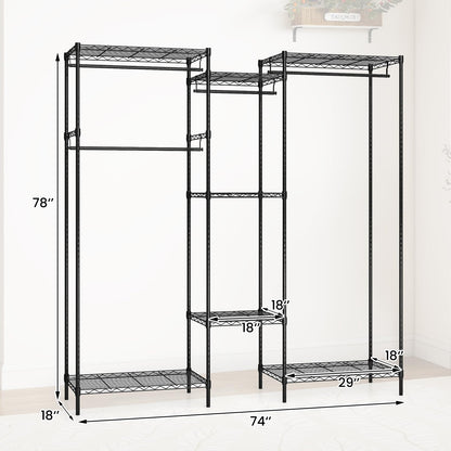 Goflame Convertible Clothes Organizer with L-shape & Horizontal Installation