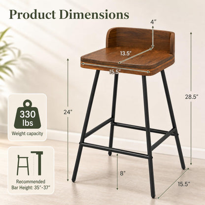 GOFLAME 24" Industrial Bar Stools Set of 1/2/4 Counter Height Barstools