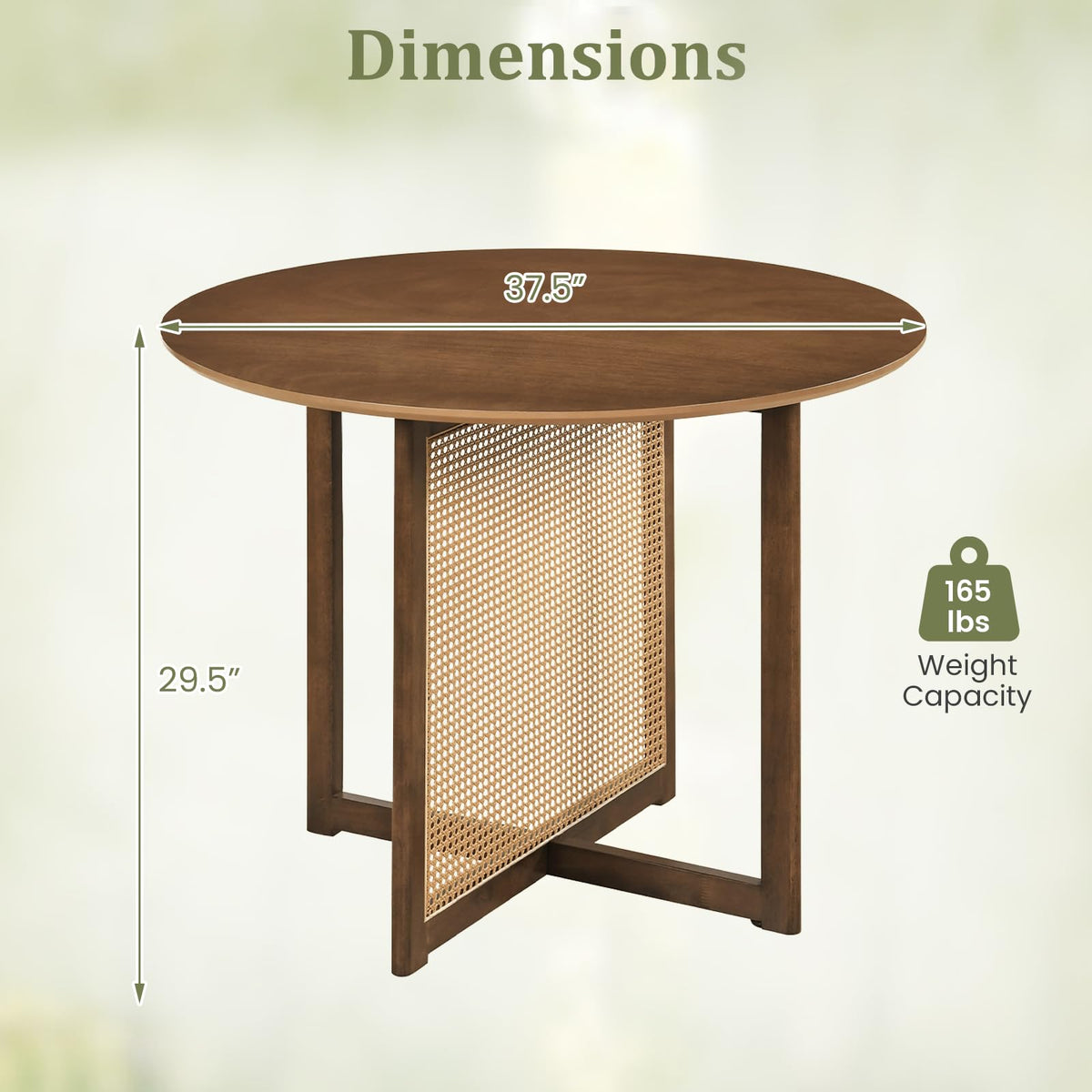 Goflame 37.5" Round Dining Table for Dinette Living Room