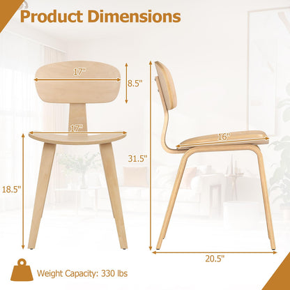 Goflame Modern Dining Chair Set of 2/4 with Wide Seat