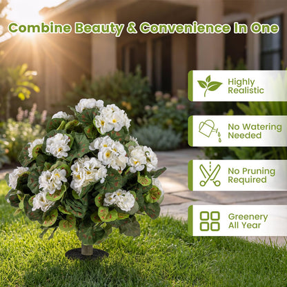 GOFLAME 2 Pack Artificial Begonia Topiary Ball Trees
