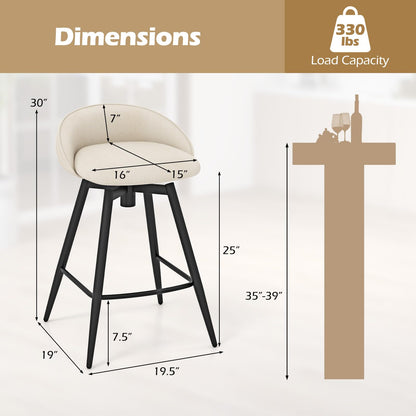 Goflame Swivel Bar Stools Set of 2/4 25" Counter Height Bar Chairs