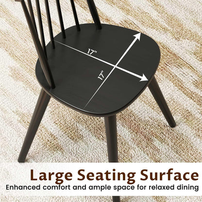 Goflame Windsor Dining Chairs Set of 2/4 Farmhouse Wooden Black Kitchen Chairs