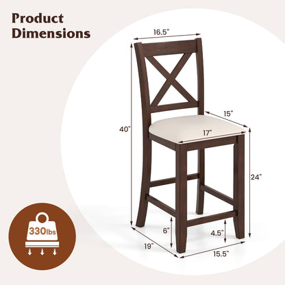 Goflame Farmhouse Counter Height Bar Stools with Footrest (2/4)