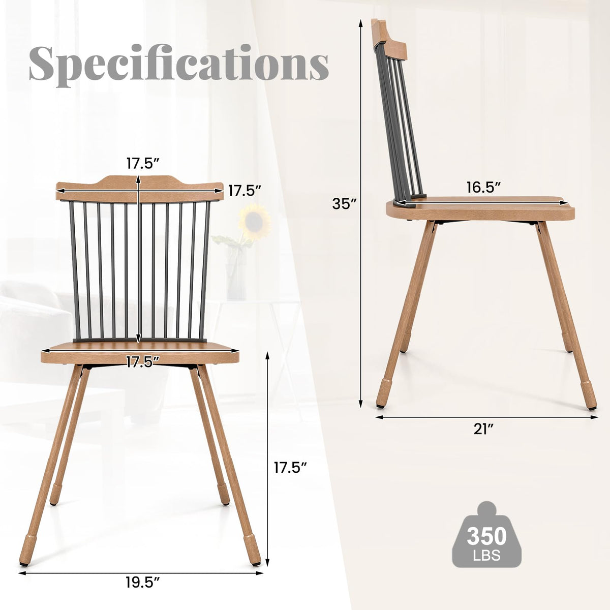 Goflame Windsor Dining Chairs