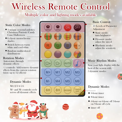 Goflame Smart Pre-Lit Artificial Christmas Tree with Remote Control APP-Controlled Multicolored RGB Lights