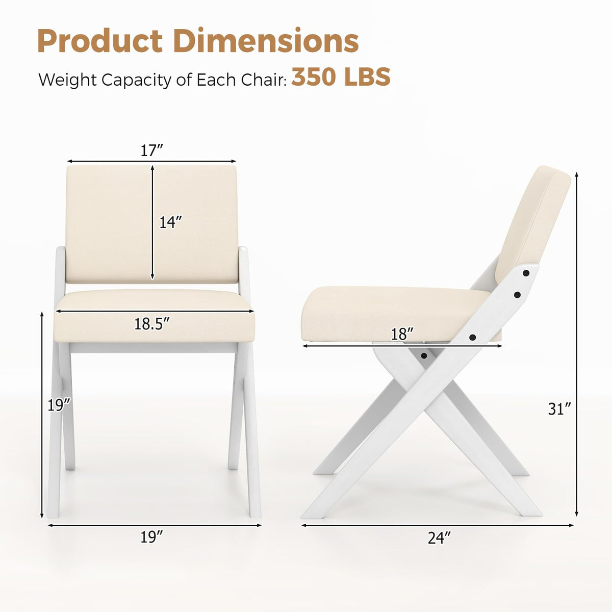 Goflame Wooden Dining Chairs