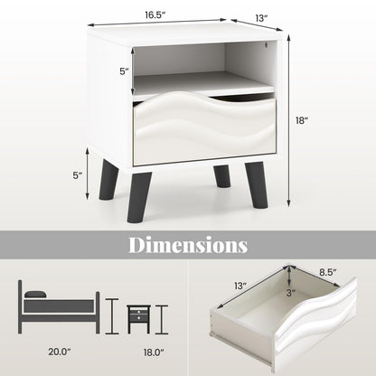 Goflame Mid Century Modern Nightstand