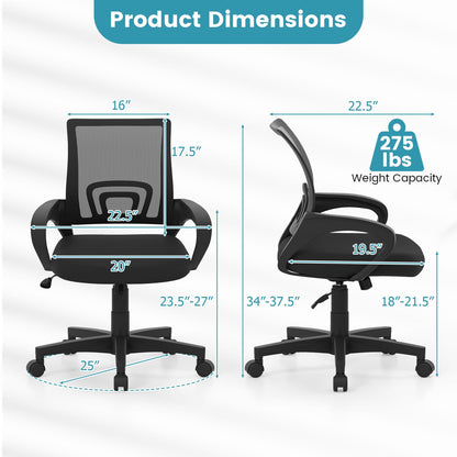 Goflame Ergonomic Mesh Office Chair | Mid-Back Computer Chair with Breathable Backrest